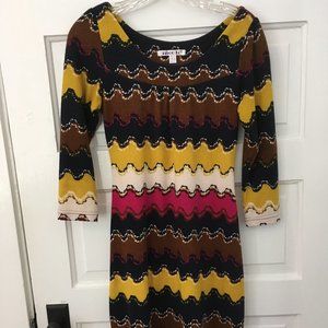 Long Sleeve Colorful Dress